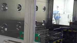 Chuveiro de ar para limpeza de materiais recebidos