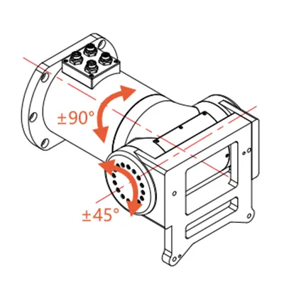 Eixo rotativo para cabeçote de corte a laser em ângulo